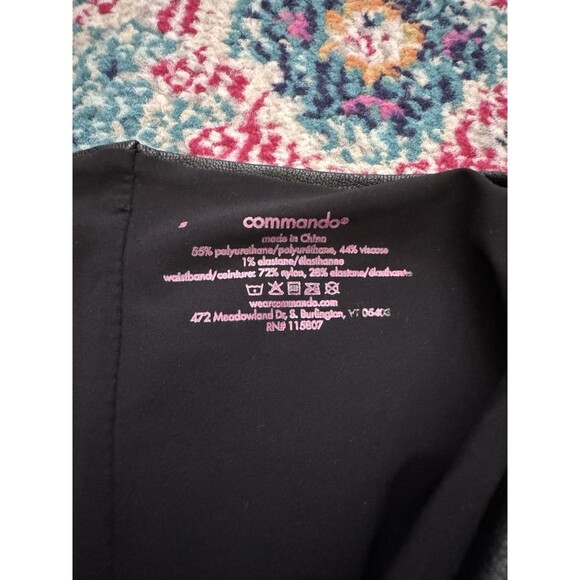 Commando Black Faux Leather Leggings Size Small Shaping Slimming Moto - Picture 4 of 7